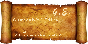 Gyuricskó Edina névjegykártya